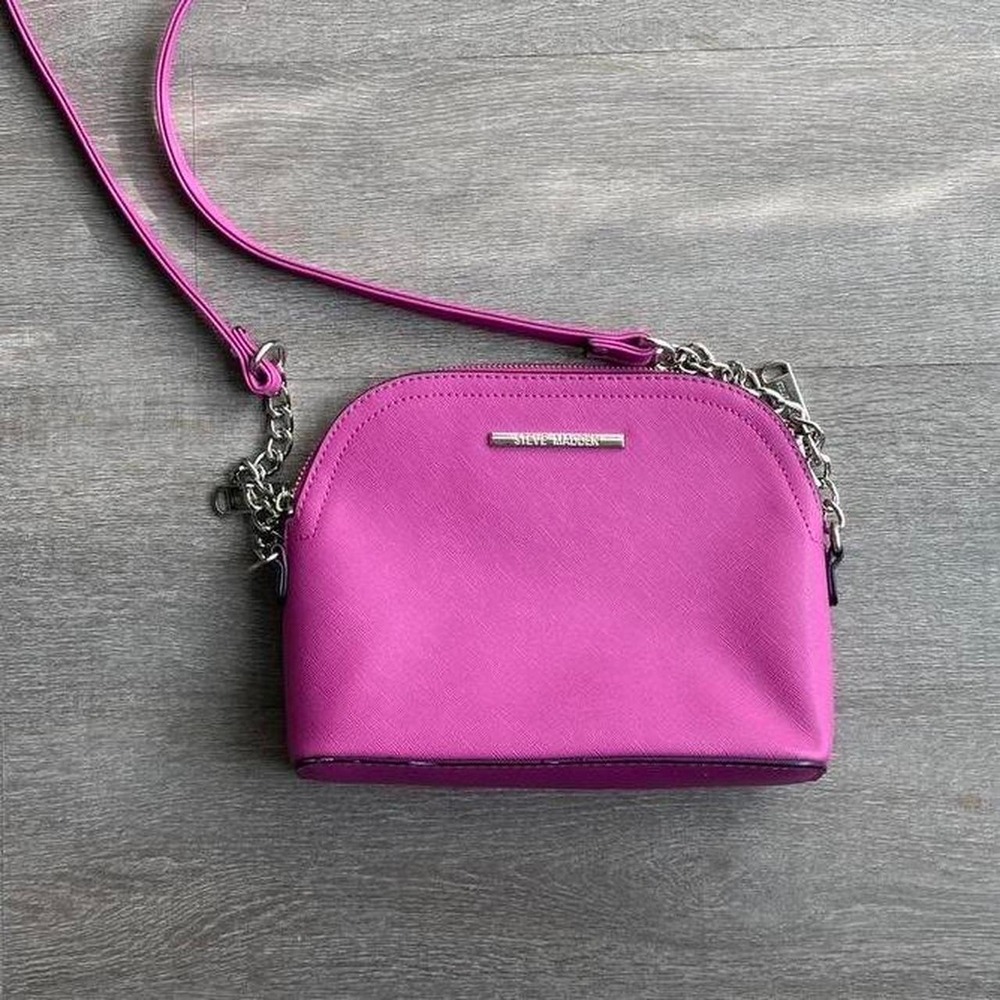 Steve Madden Hot Pink Dome Crossbody Bag Pockets